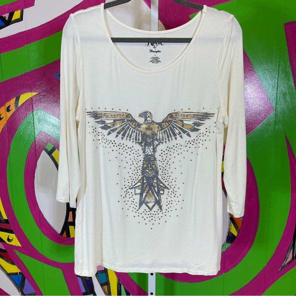 Rock 47 by Wrangler, 3/4 Sleeve Length Blouse. Size Large. In new condition!